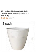 Medium Chalk High- Density Resin Planter