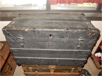 Black Flattop Steamer Trunk