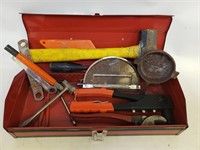 Metal Toolbox With Tools