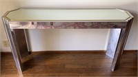 1970s Mirrored Chrome Console Table