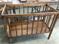 Vintage Folding crib.  30” tall x 37.5” long x