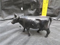 Vintage Cast Iron Cow Bank - 5&1/2" x 3&1/2" tall
