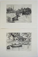 2 LIONEL BARRYMORE LITHOGRAPHS SIGNED