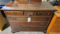 Mahogany six drawer Chippendale style chest of