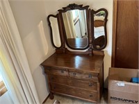 Nice Antique Dresser w/ Tri-Fold Mirror