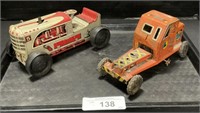 Marx Wind-Up Toy Tin Tractors.
