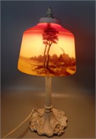Edward Miller Reverse Painted Lamp