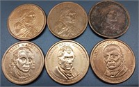 Sacagewea, Madison, Harrison, Adams Dollar 6 coins