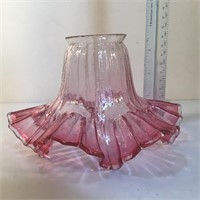 RUFFLED GLASS VICTORIAN LAMPSHADE