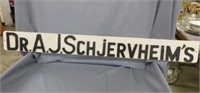 Dr. A.J. Schjervheim's wooden sign, 4.5" x 45"