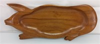 GMO Monkeypod pig wooden tray 17"x 7"