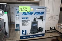 Superior Pump Sump Pump, 1/2 HP, NIB