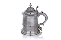 RARE GEORGE I SCOTTISH SILVER TANKARD, 1377g