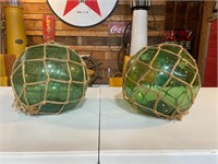 Pair of glass fishing globes