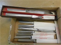 Sanitary Cutlery-8 knives, fork, lg knife (new)