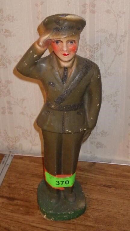 VINTAGE CHALKWARE SOLDIER  14 3/4"