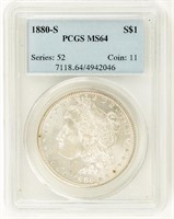 Coin 1880-S Morgan Silver Dollar PCGS MS64