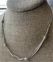 "Dyadema Italy" Sterling Silver 3-Strand Necklace