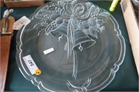 15” CUT GLASS CHRISTMAS PLATTER