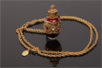 JOAN RIVERS Enamel Fabergé Egg Pendant Necklace