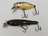 Vintage Wood Glass Eyes, Creek Chub Fishing Lures