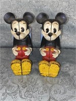 C2- Vintage Cast Iron Mickey Mouse Bookends