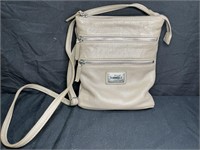 Taupe Leather Aurelle Shoulder Bag