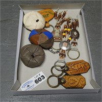 Assorted Genuine Leather Keychains