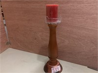Pillar Candle Holder - Stained Pine