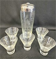 Martini Set 5 Glasses and Shaker