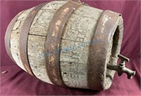 Early Oak beer keg with bronze tap