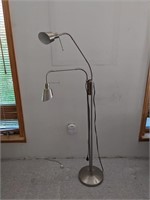 Chrome Finished Flexible Dual Light Floor Lamp