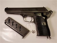 Czech Hand Gun Model 52.  S/N A3824.  7.62 Cal.