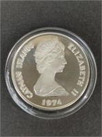 1974 Caymen Islands 50 Currency Silver Coin