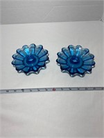 Blue Stained Glass Candle Holders