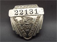 1933 Illinois Chauffer badge.