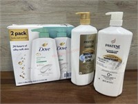 Pantene shampoo & conditioner & 3 pack dove body