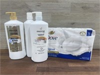 2 Pantene shampoo & 1 conditioner & 16 pack dove