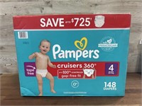 148ct pampers size 4 diapers