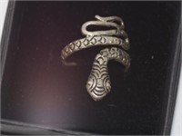 Handmade silver snake ring