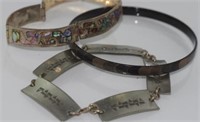 Mexican silver bracelet,  Danish pewter bracelet