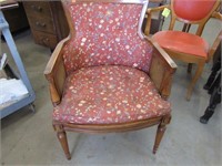 Floral Occasional Side Chair Cane Sides