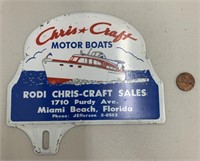 Chris Craft Miami Florida license plate topper -