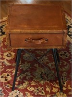 Vintage Luggage Lamp Table