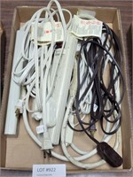 FLAT BOX OF POWER STRIPS & LIGHT EXTENSION CORDS