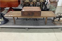 oak misson style slat bench -