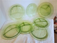 Green Depression plates,