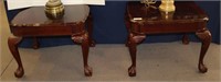 PAIR OF BALL AND CLAW ACCENT TABLES