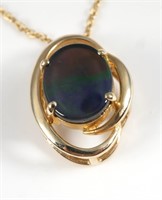 14K GOLD AMMOLITE PENDANT