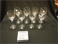 Set of eight cut glass 7 1/2" high wine